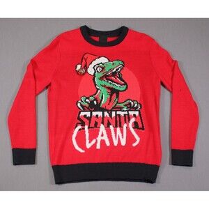 H&M Womens Santa Claws Red Ugly Sweater Christmas Sz S